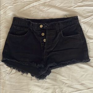 Black denim vintage jean shorts
